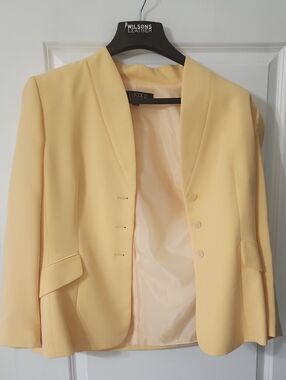 Kasper Pale Yellow Shawl Collar Blazer